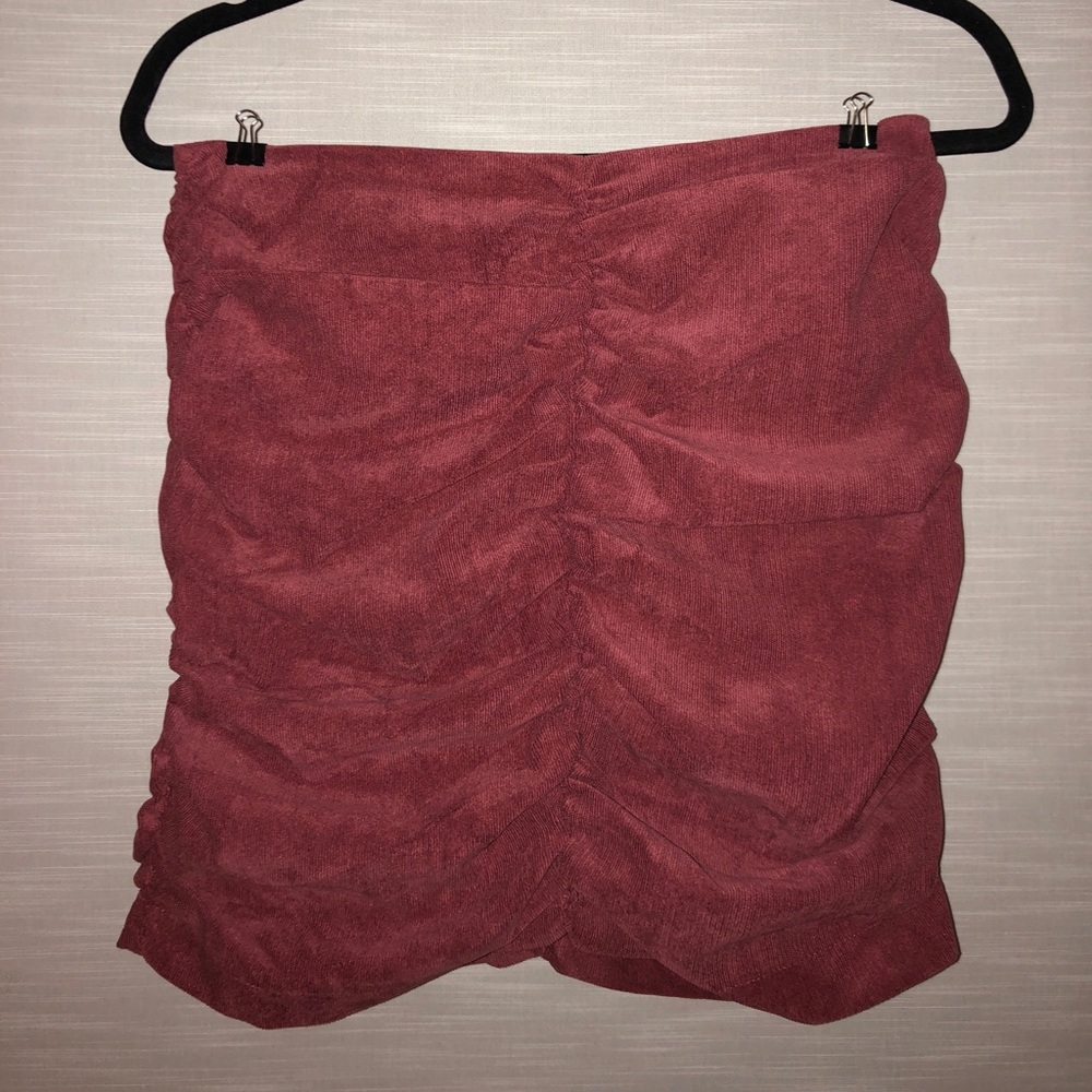 NWT Zara Ruched Corduroy Skirt